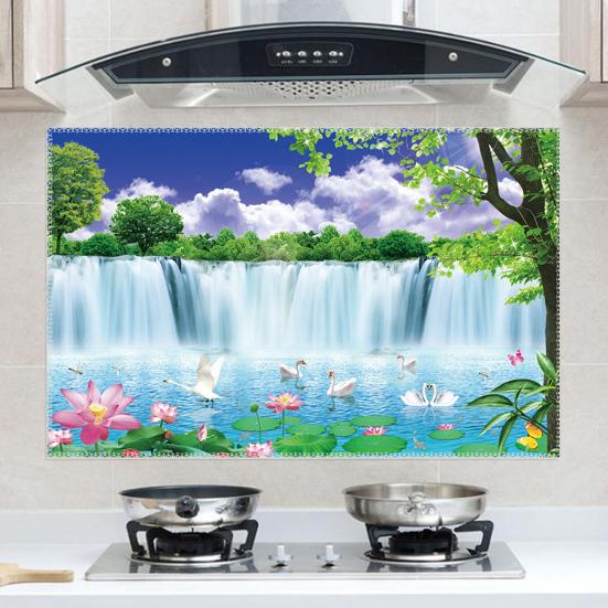 Oljesäker Kök Väggklistermärke Gås Havsfrukt Självhäftande Vattentät Värmebeständig Badrum Kök Väggkonst Dekal Dekoration