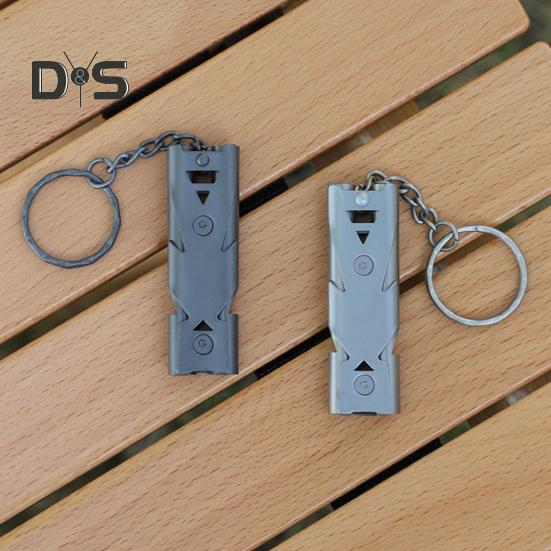 Çift Tüplü Hayatta Kalma Düdüğü 150dB Yüksek Desibel Ağır Hizmet Paslanmaz Çelik Taşınabilir Seyahat Mini Kamp Avcılık Yürüyüş Açık Hava Acil Durum Düdüğü