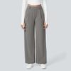 Fashion Women's Casual Solid Color Pocket Loose Slim Straight Suit Pants