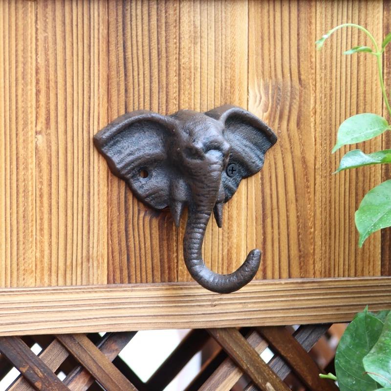 Creative Cast Iron Animal Elephant Monkey Hook Wall Mounted Storage Key Holder Personalized Coat Hook Single and Double Hooks