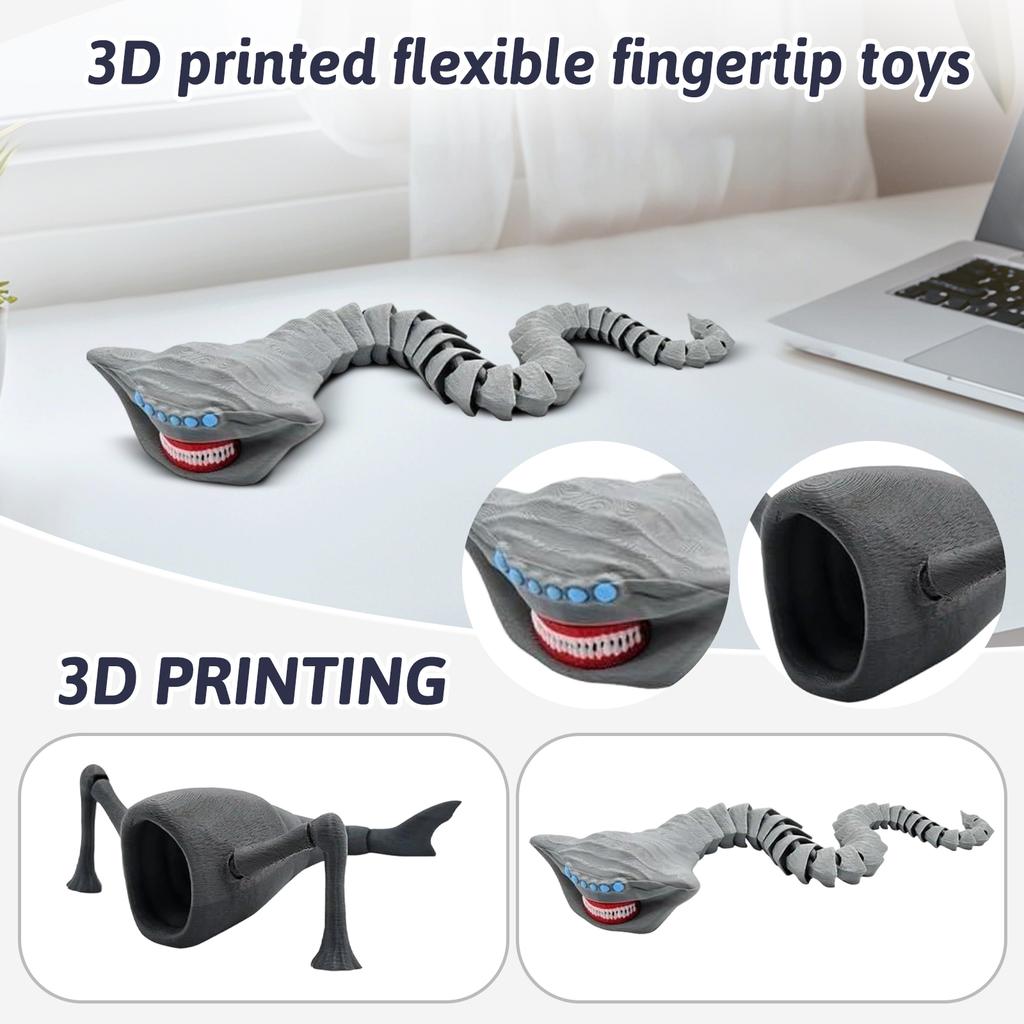 The Sea Devourer 3D Printed Flexible Fingertip Toy Is A Creative And Novel Sensory Stress-relieving Toy Themed Around A Sea .