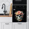 Smiling Skull Halloween Covered In Flowers Glass Home Decoration Stickers Wall