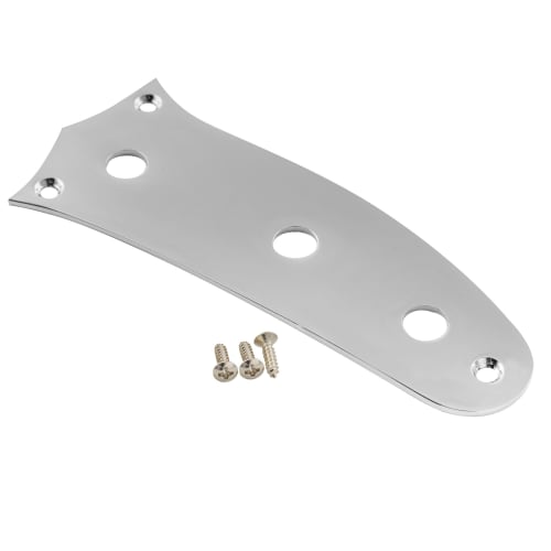 Musiclily Pro Mustang Control Plate, Steel, Chrome, for Mustang Electric Guitars