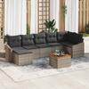 8 Piece Grey Garden Sofa Set with Cushions