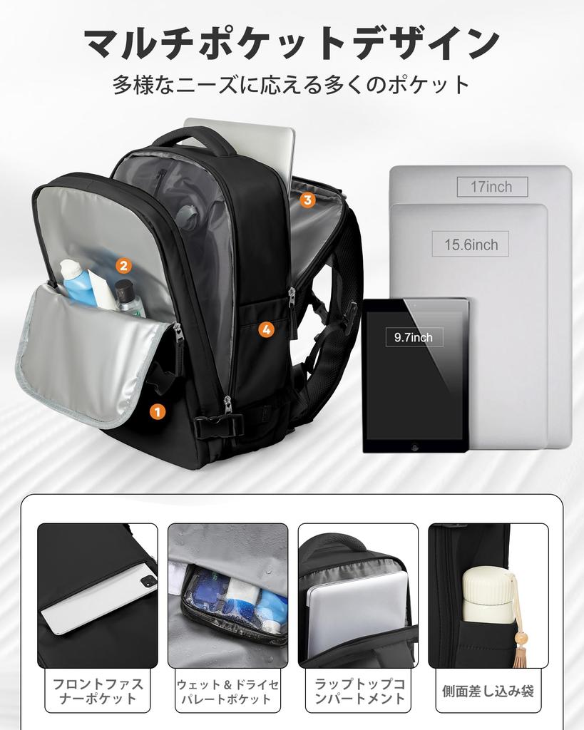 Sikazan 60L Vakuum-Kompression Rucksack für Herren, Wasserdicht und Staubdicht Reise Rucksack, Großes Fassungsvermögen, Passt für 14/15,6/17-Zoll Laptops, Notfall/Auto