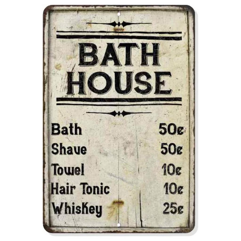 HD Tin Sign Funny Bathroom Humor Vintage Metal Wall Art Retro Toilet Decor Set