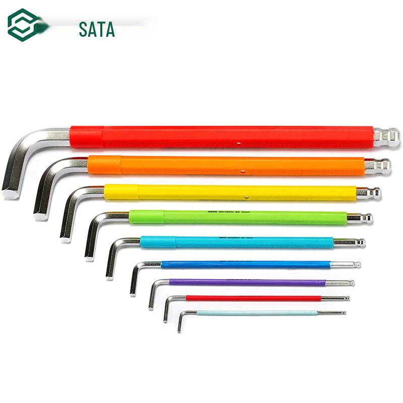 SATA Rainbow Series Extra-Long Ball-End Hex Key Wrench S2