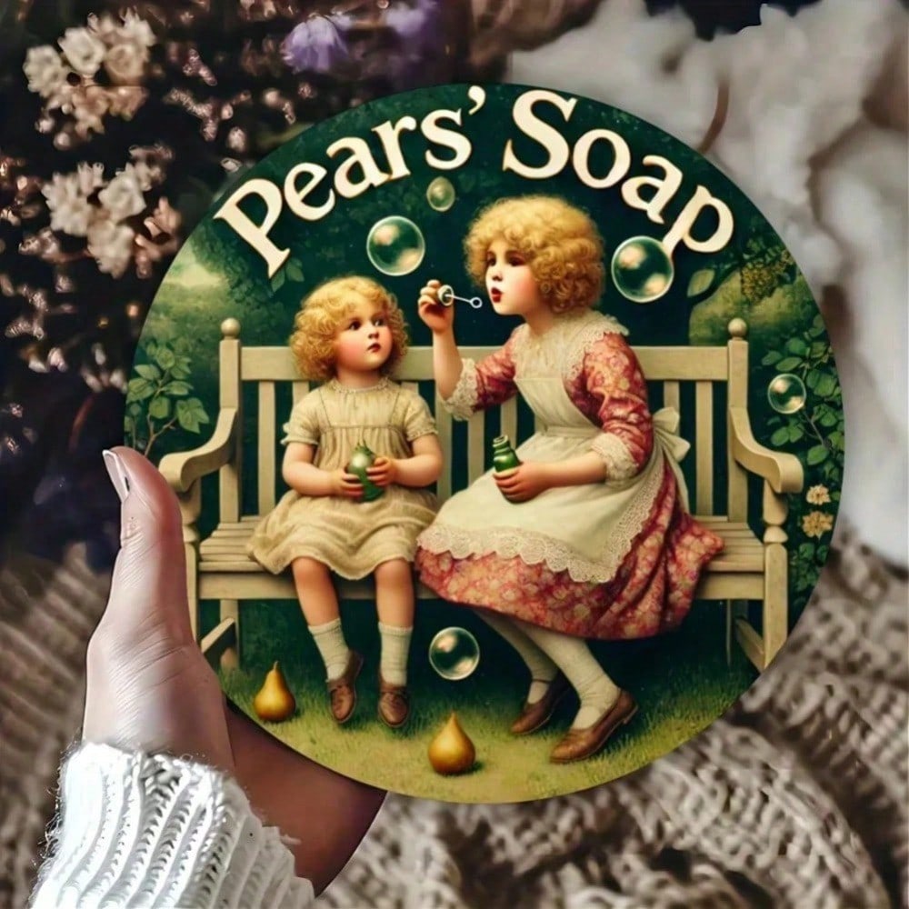 

Vintage Pear Soap Metal Sign 8x12 Inch Retro Wall Decor Home Kitchen Bar 20x20 різнокольоровий