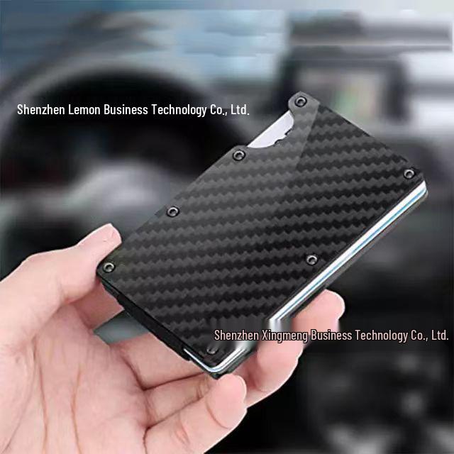 Hot Selling RFID Anti-theft Carbon Fiber Metal Card Holder Wallet with Money Clip