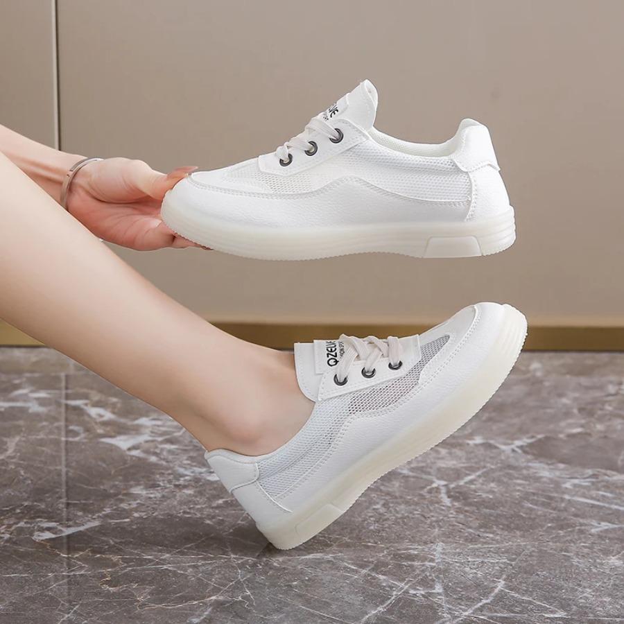 2025 Summer New Trendy Fashion Versatile Comfortable Leisure Breathable Women's Shoes Mesh Hollow White Shoes Zapatos De Mujer