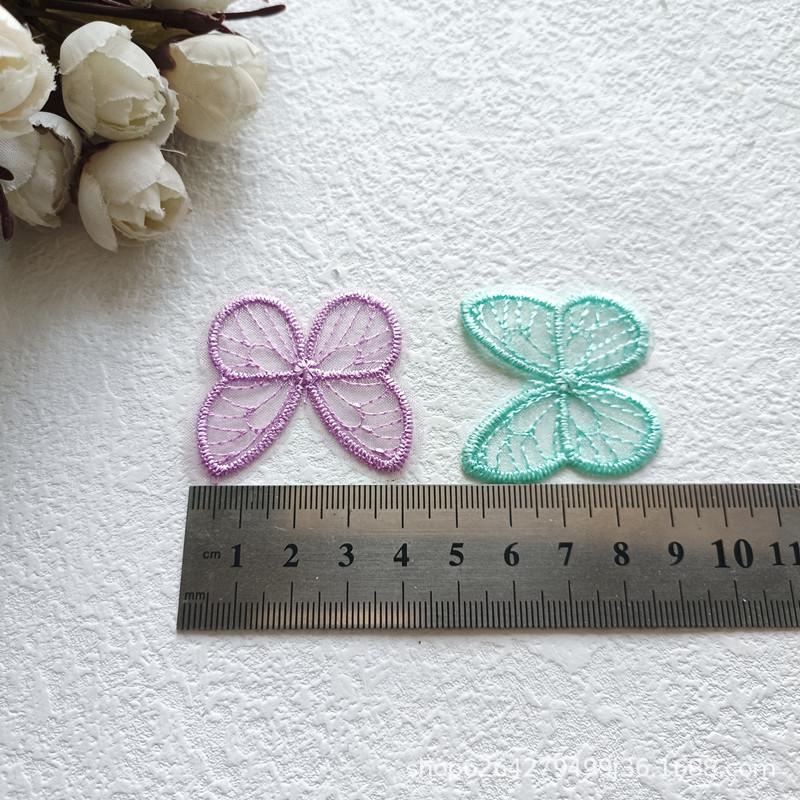 4cm Embroidered Butterfly Organza Hair Clip DIY Accessory