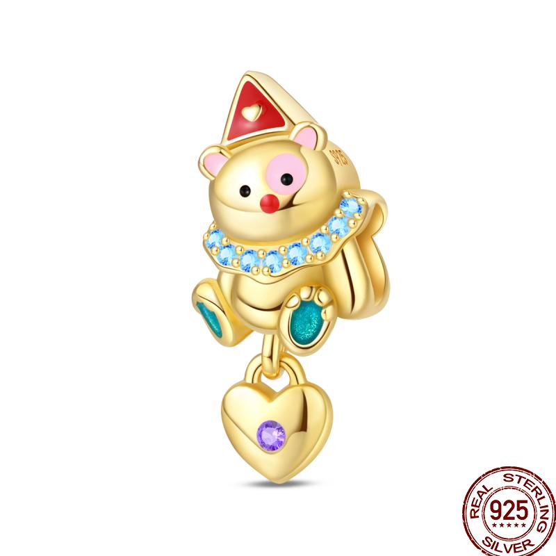 Copper Shiny Zirconia Gold Butterfly Charm Beads Fit 3Mm Original Bracelet Exquisite Diy Birthday Jewelry