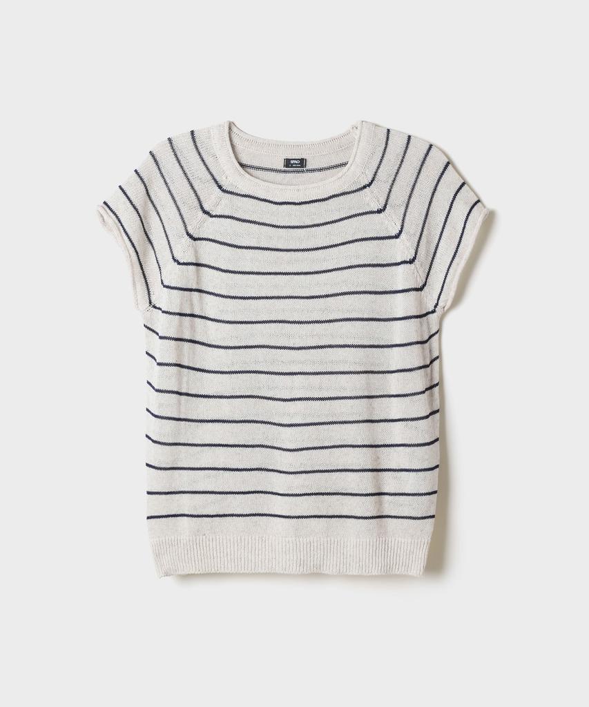 Seupao Striped Cap Sleeve Knit_Spkwg37W05
