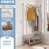 Floor Standing Bedroom Mobile Coat Rack Indoor Drying Storage Shelf Clothes Organizer with Hooks Homewear Hanger