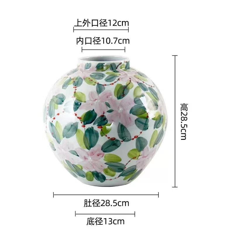 Ceramic Vase Hand-painted Flowers Handmade Porcelain Jar Flower Vase Ceramic Handicrafts Flower Arrangement Flowerpot