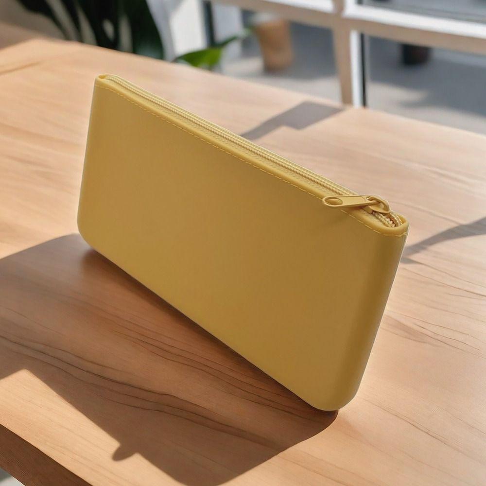 Silicone Organizer Cosmetic Bag Smooth Zipper Travel Pouch INS Style Lipstick Storage Bag  Students