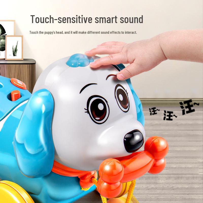 Interactive Barking Dog Leash Toy for Toddlers (Ages 1-3) - Realistic Pull & Play with Electric Music