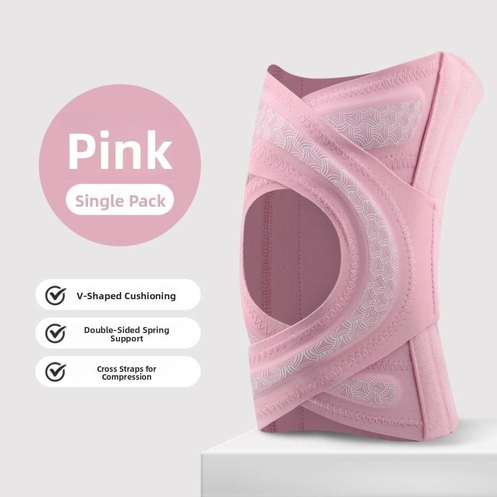 

Эластичные спортивные наколенники с компрессионной поддержкой и перекрестными ремнями для мужчин и женщин XXL розовый