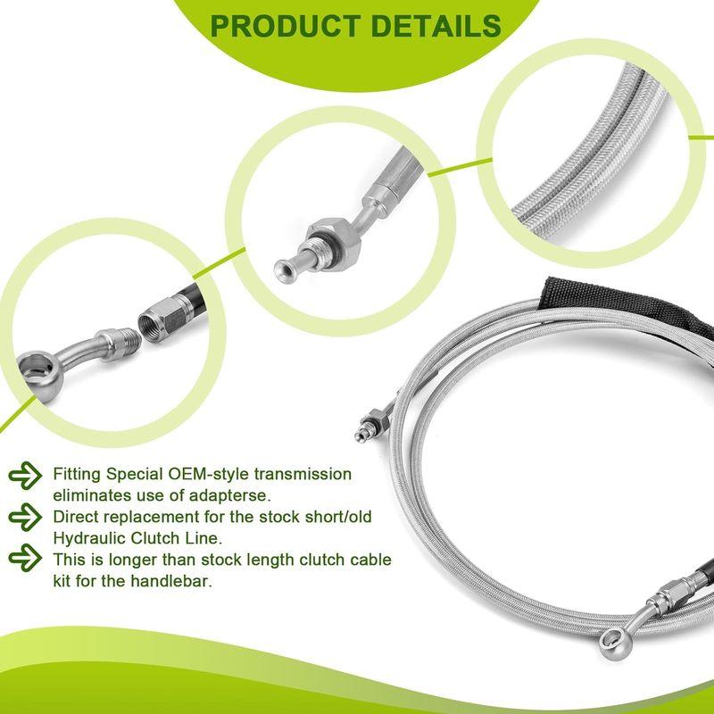 78" Hydraulic Clutch Line Stainless Steel Fit 16"-18" Handlebar Compatible with Harley Touring 2017-2020 Softail S Models and CV