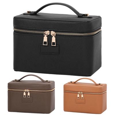 PU Leather Cosmetic Bag Women Vanity Case Large Capacity Luxury Portable Travel Toiletry Bags Makeup Organizer