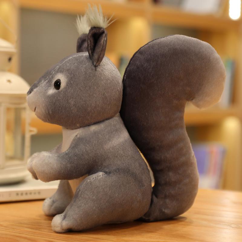 Squirrel Doll Plush Toy Small Field Mouse Doll Gray Chipmunk Rag Doll Birthday Gift Prop