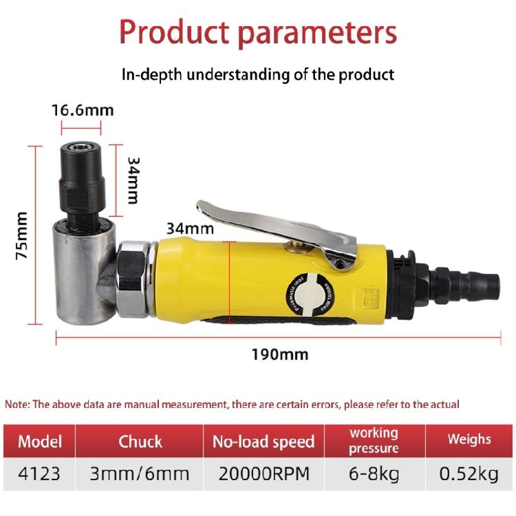 Air Angles Die Grinder 1/4'' Pneumatic Right Pneumatic Grinder Air Powered