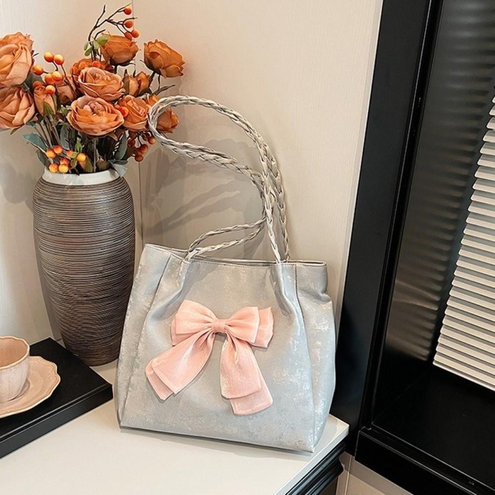 Soft Bow Shoulder Bag Large Capacity Casual Handheld Bag Women's Shoulder Bag  Casual Wear