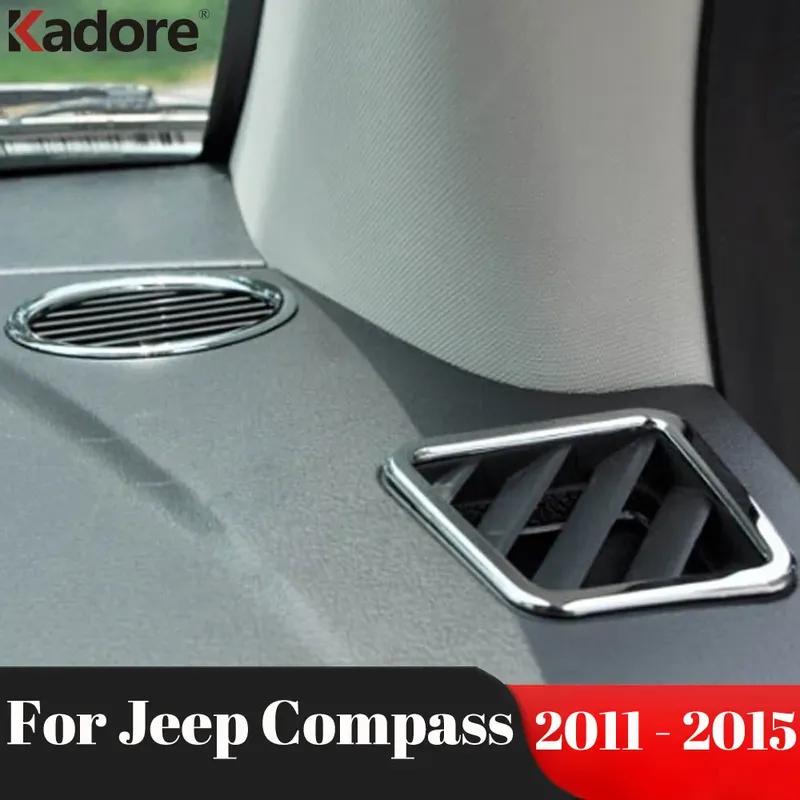 

Car Front Upper Air Condition Vent Outlet Cover Trims For Jeep Compass 2011 2012 2013 2014 2015 Chrome Interior Accessories