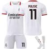 2526AC Away Football Uniform No. 9 Giroud 10 Leo Milan 11 Pulisic Jersey Set
