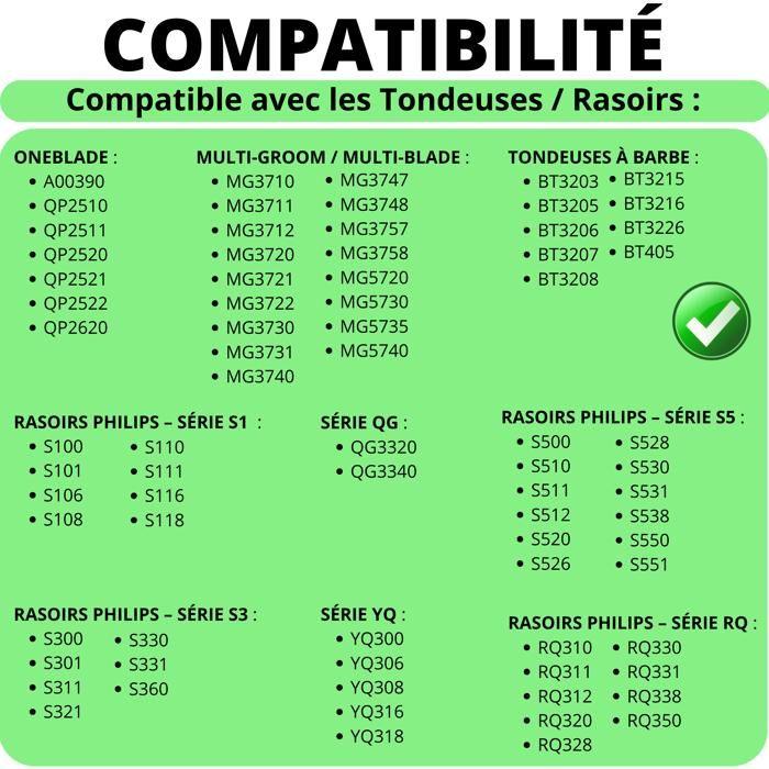 Chargeur 4.3V pour rasoir tondeuse Philips QP2520 QP2620 MG3720 MG5720 BT3206 Série S1 S3 S5 QG RQ YQ Phonillico®