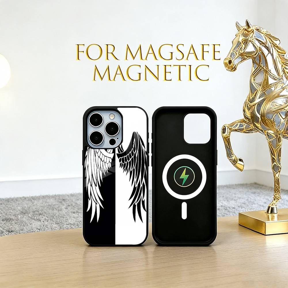Angel wings Phone Case For iPhone17,16,15,14,13,12,11 Plus,Pro Magnetic with Magsafe Wireless Charging