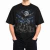 Vintage Eagle Flying Over Howling Wolves T-Shirt Moon Mountains Nature Tee