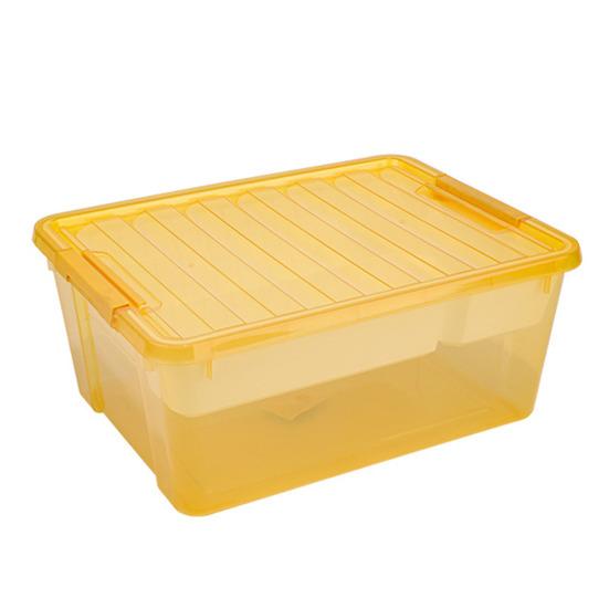 Plastový úložný box s děleným tácem Velkokapacitní Průhledný Stohovatelný Úložný koš na hračky Herna Kontejner s víkem