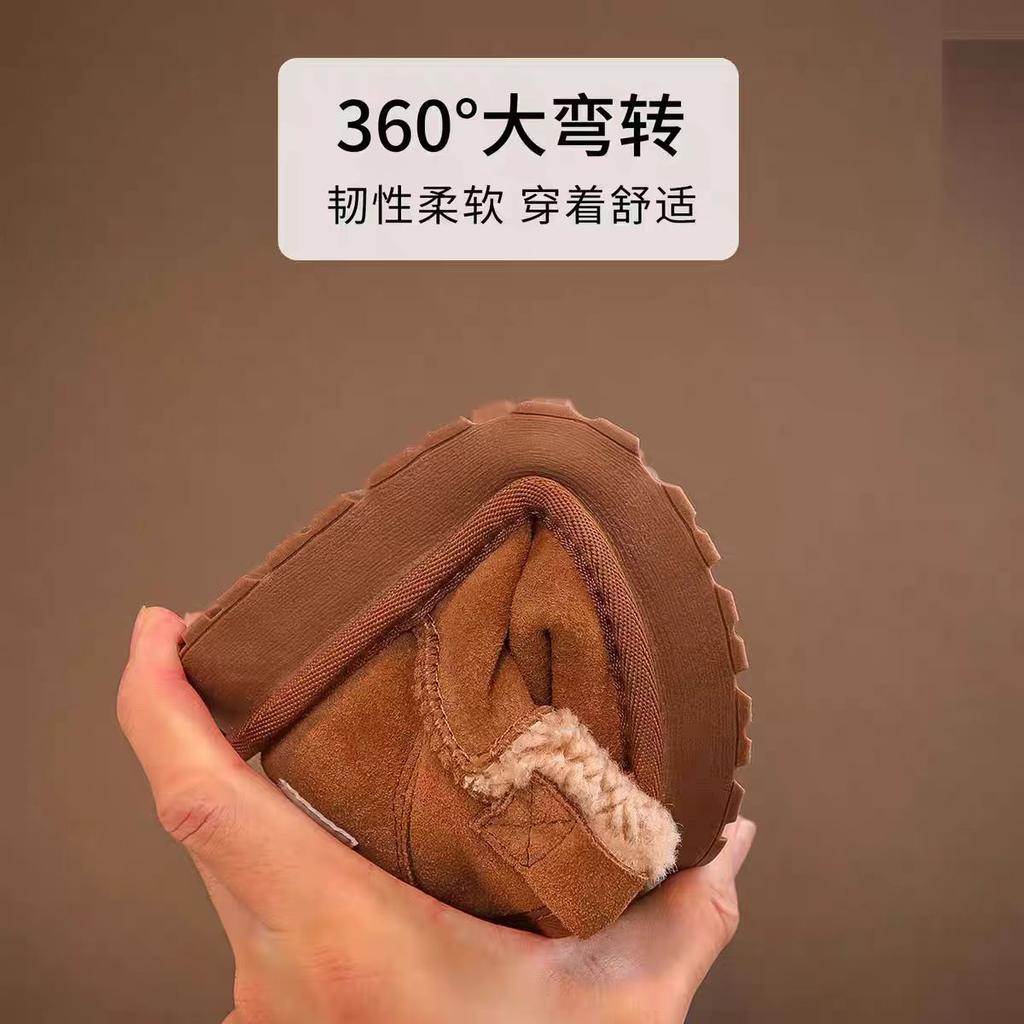 Girls snow boots winter 2025 new children's snow shoes bread shoes piled thickened cotton shoes warm short boots