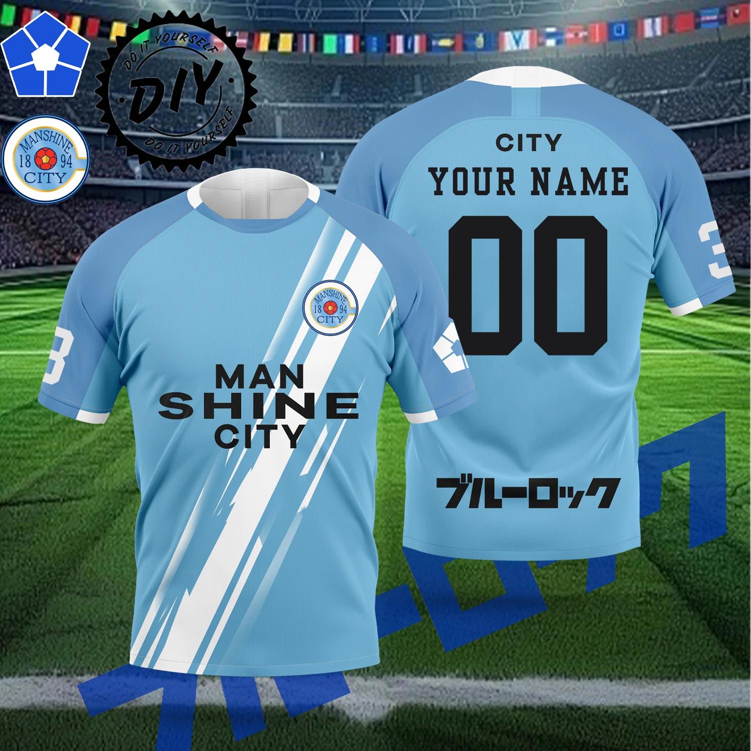 

Custom Blue Lock Manshine City Cartoon Anime NAGI Cosplay Men Jersey Summer Sports Short Sleeve Children Tee Tops Women T-shirt M