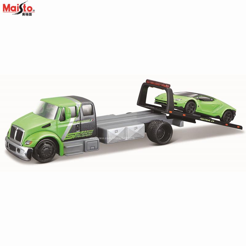 AAAOO1 Maisto 1:64 FLATBED/1988 BMW M3 E30 1965 FORD MUSTANG elite transport Die-casting car model collection gift toy