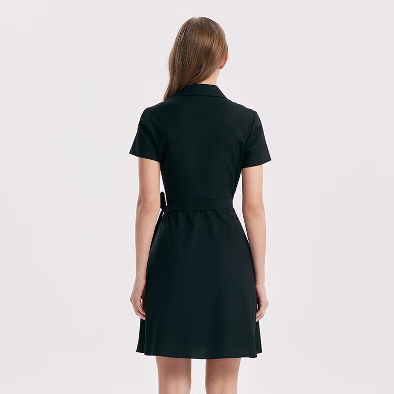 GOELIA Pleated V-Neck A-Line Mini Dress