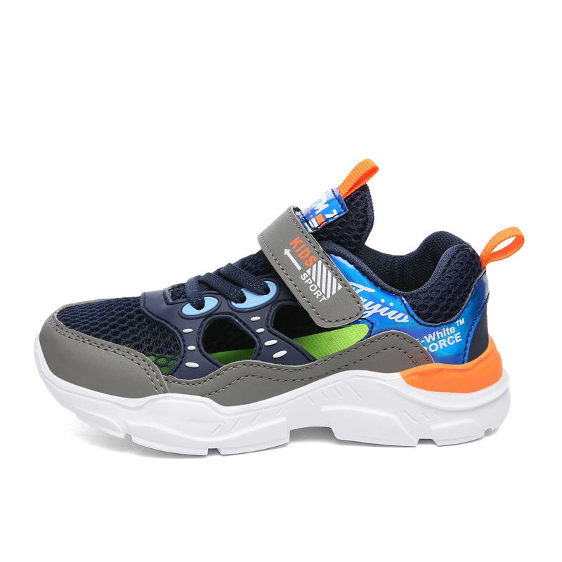 Boys' Shoes 2025 New Summer Children's Mesh Hollow Breathable Frame Shoes Medium and Large Children's Soft-soled Non-slip Sports Shoes