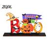 Halloween Party Supplies for Bars Tabletop Decor Signs, Pumpkin Ghost Gnome Wood Centerpiece Blocks, Spooky Goblins Ghosts Table Tiered Tray Ornaments