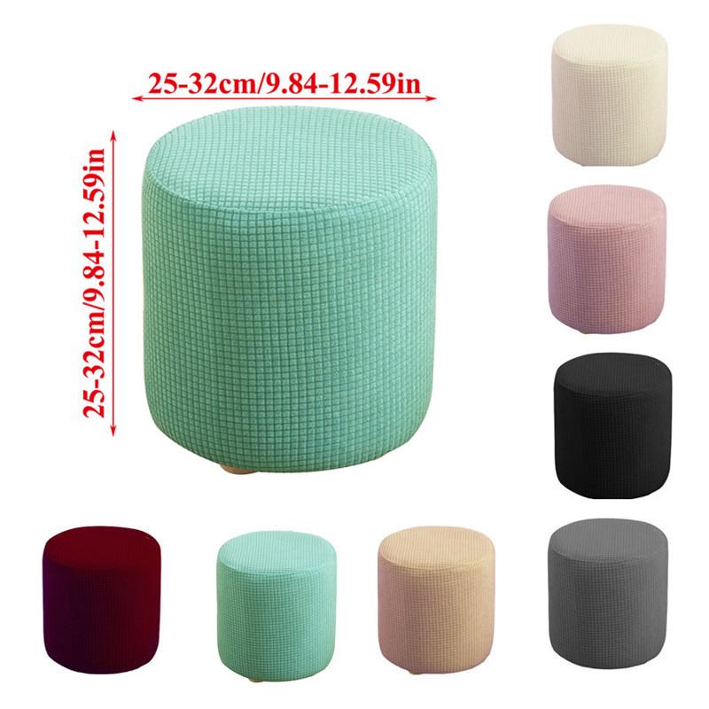 Ottoman Cover Stretch Ottoman Slipcover Round Ottoman Storage Cover Folding Stool Covers Furniture Protector Cover For Footrest