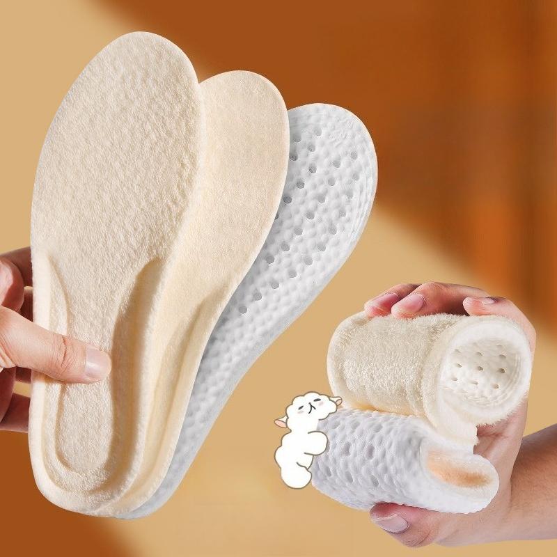 

3pair Triple Double Warm Insoles Thickened in Autumn and Winter Antibacterial and Deodorant Sports Shock Absorption Soft Elastic 25-26
