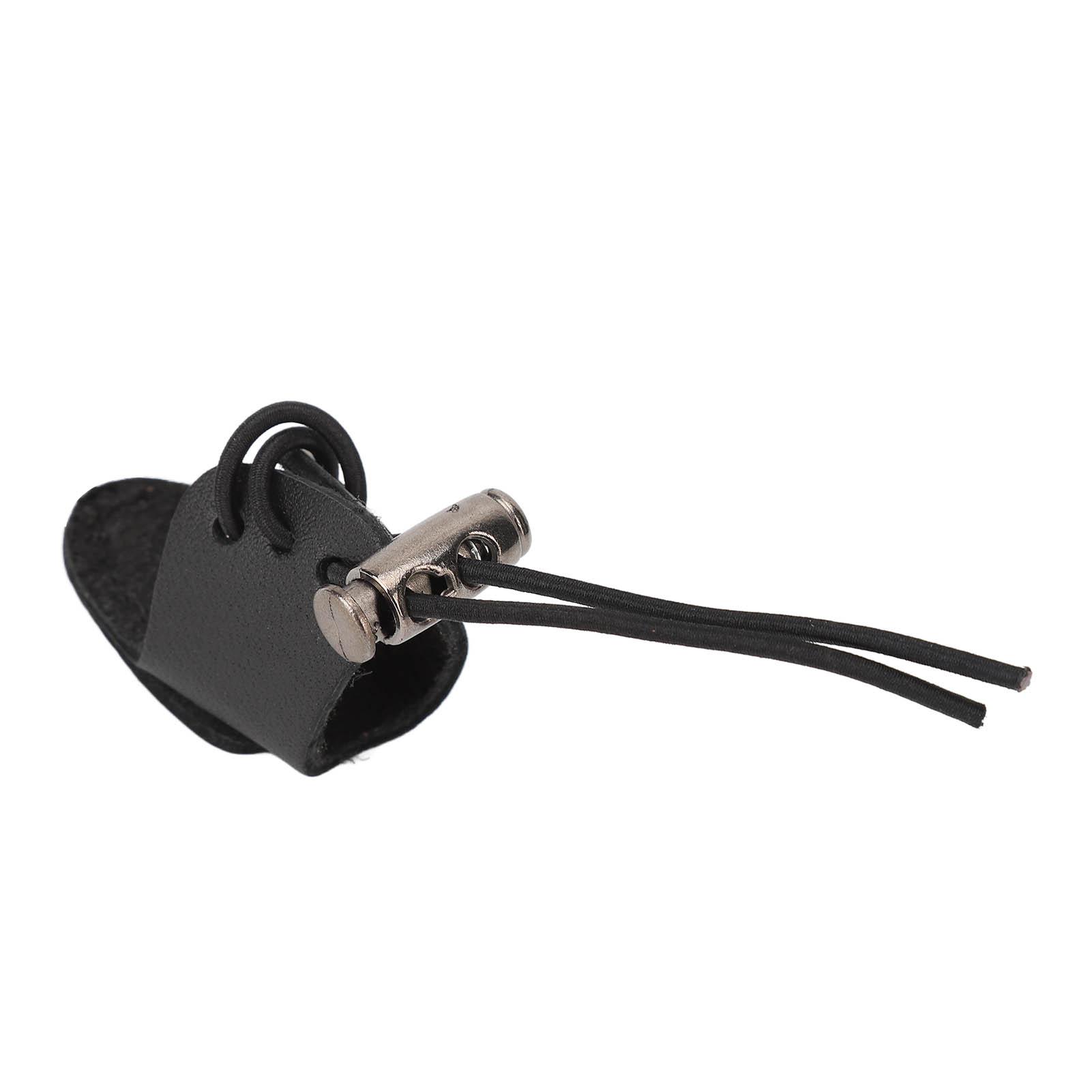 

Archery Finger Guard Cowhide Mini Reduce Pain Adjustable Elastic Finger Tab for 20 to 50lb Bow чорний