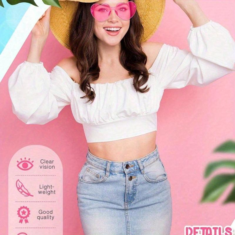 Pairs Heart Shaped Glasses Candy Color Rimless Fun Heart Glasses For Women Men Party Favors,