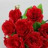 12Heads Silk Rose Artificial Flowers Fake Bouquet Wedding Party Home Grave Decor