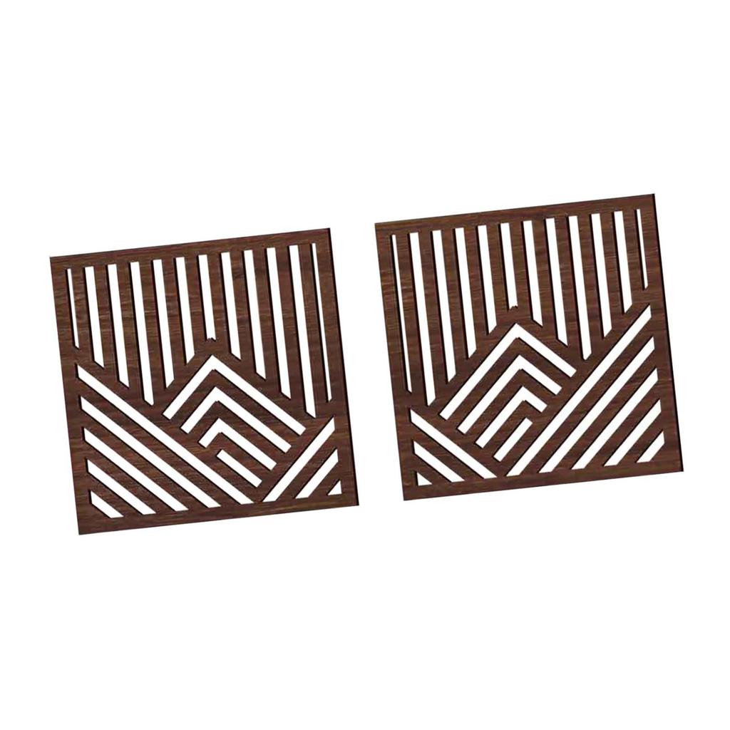 2Pcs Wooden Wall Art Panels Modern Ornaments Wood Wall Hanging Sculptures Boho Abstract Wall Decor for Office Living Room