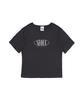 SEOUL APPAREL Circle Logo Crop Short Sleeve T-Shirt (Navy)