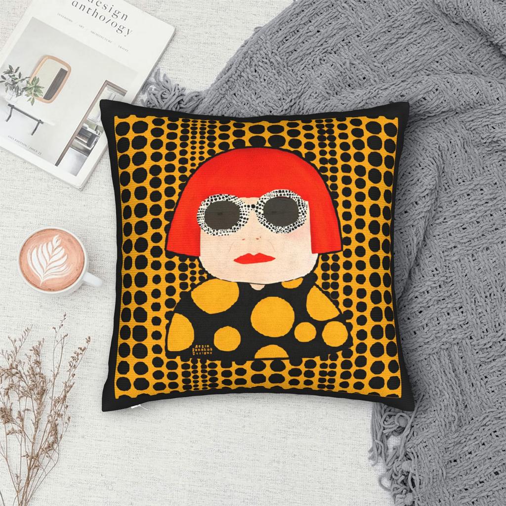 Pillow Cover Yayoi Kusama Kawaii Pillow Case For Living Room Bed Chair Pillowcases