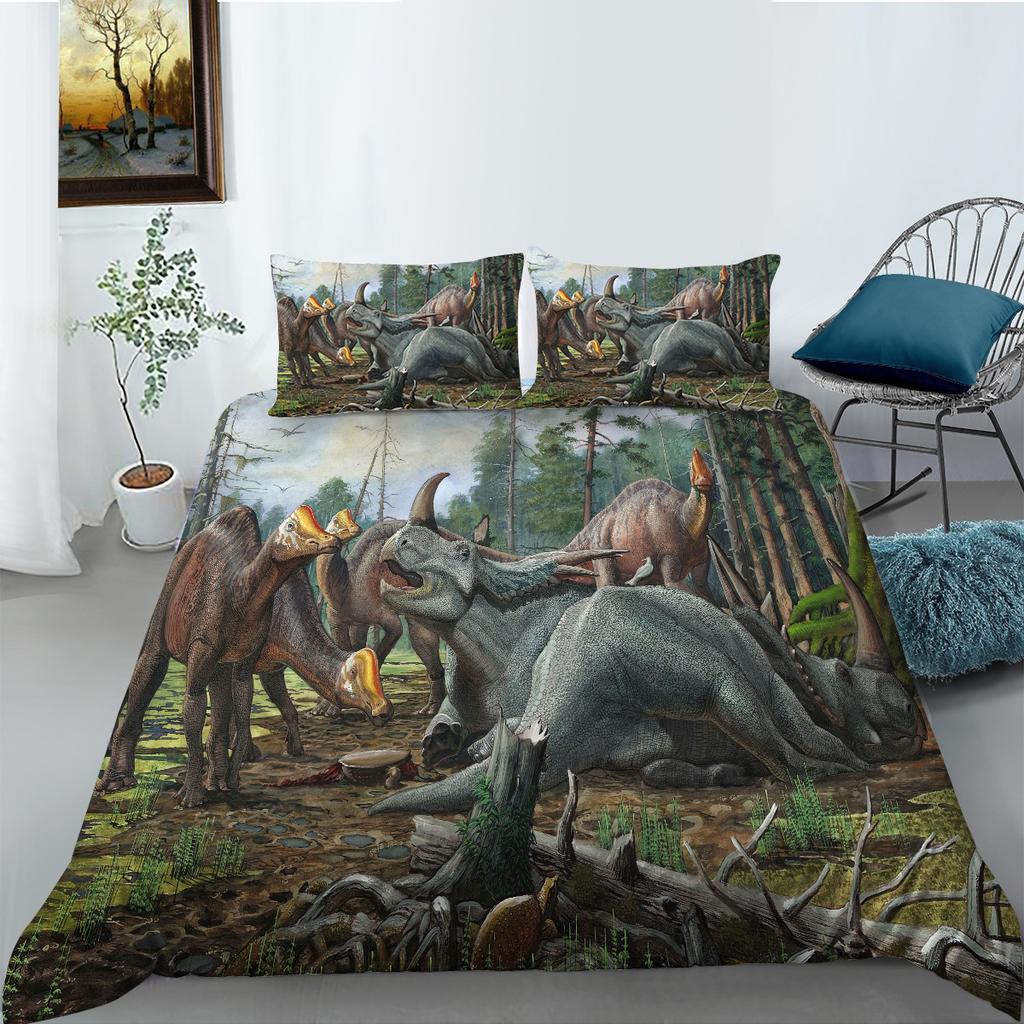 Dinosaurier-Serie Polyester Bettwäsche Zweiteiliges Set Digitaldruck