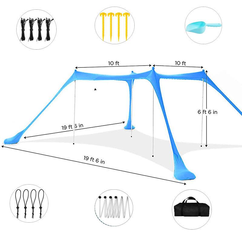 Seaside Beach Canopy, Beach Digging Tent, Sunshade and Sun Protection Tent, Outdoor Park, Fishing and Camping Tent