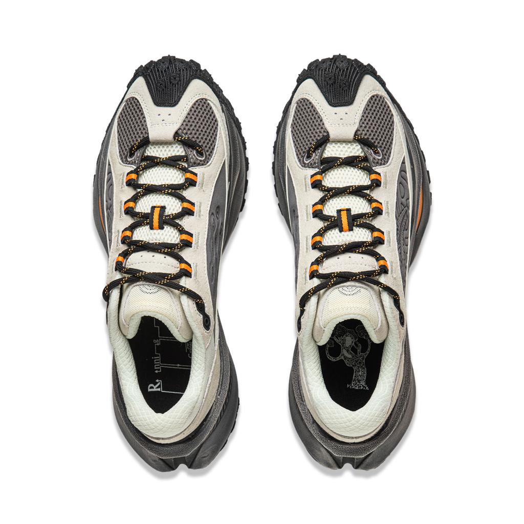 Li Ning Ranger CRC Bequeme Dämpfung, Abriebfeste Niedrige Freizeitschuhe für Laufen Unisex Weiß Grau AZGU003-1